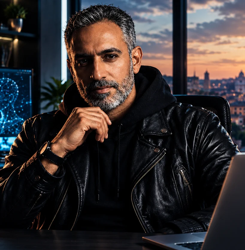 Sherif Abdelkader at his workstation